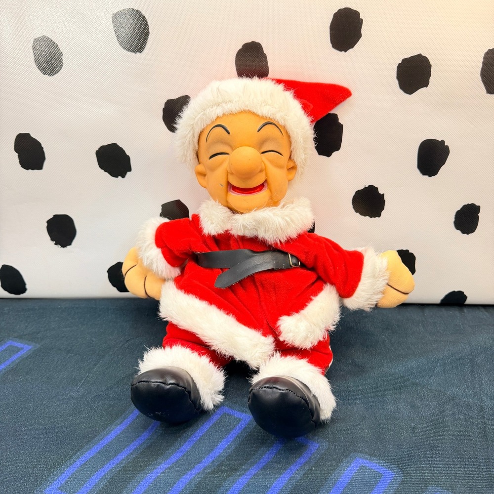 Vintage Cuddle Wit Mr Magoo Santa Claus Plush Rubber Face Christmas Doll